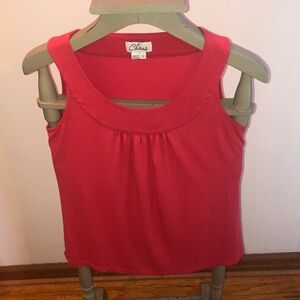 Chaus Women's Coral-Red Sleeveless Scoop Neck Tank